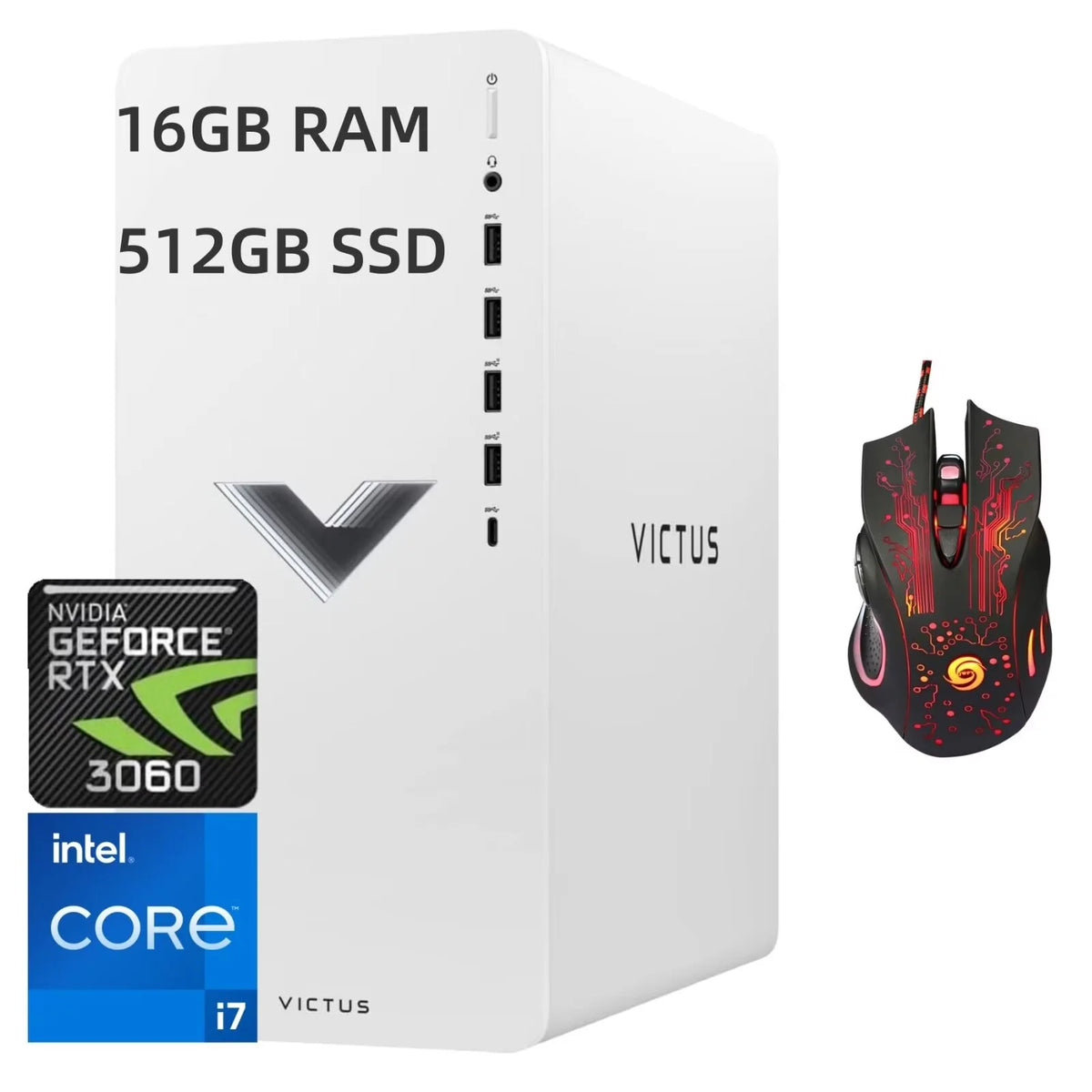 16gb Ram Computer HP Gaming Desktop Computers with 16GB RAM, 512GB SSD, Intel Core i7-13 ...
