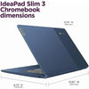 Lenovo IdeaPad Slim 3 Chromebook - 14'' Full HD (1920 x 1080) Display, 8-Core MediaTek Kompanio 520 CPU, 4GB RAM, 64GB eMMC & 256GB Micro SD Card, Wi-Fi 6, for Business Student, Chrome OS, Blue