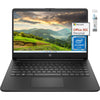 HP 14" Ultra-Light Laptop for Students and Business, Intel Quad-Core Processor, 4GB RAM, 64GB eMMC, 11H Long Battery Life, 1 Year Office 365, Webcam, Windows 11 Home in S Mode, Cefesfy Multifunctional Brush