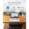 HP 14" Laptop Students Business, Intel Quad-Core Processor, 4GB RAM, 64GB eMMC, Wi-Fi 5, Webcam, 12H Battery Life, Windows 11 in S Mode, Bundle With Laptop Stand