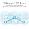 NETGEAR Orbi Tri-band Whole Home Mesh WiFi System with 2.2Gbps speed (RBK23) Router & Extender replacement covers up to 6,000 sq. ft., 3-pack includes 1 router & 2 satellites