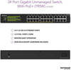 NETGEAR 24-Port Gigabit Ethernet Unmanaged PoE+ Switch (GS324P) - with 16 x PoE+ @ 190W, Desktop/Wallmount